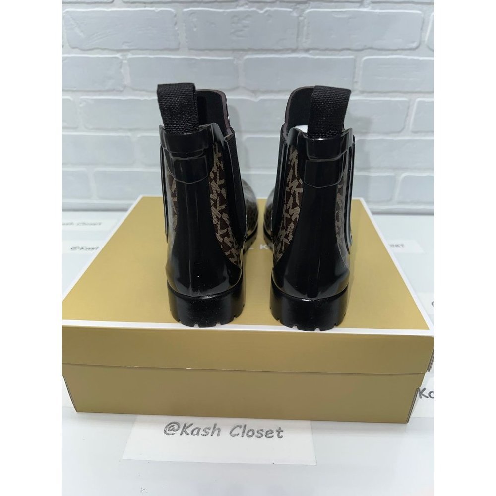 New Michael Kors Sidney Rain boots black brown - Picture 7 of 10